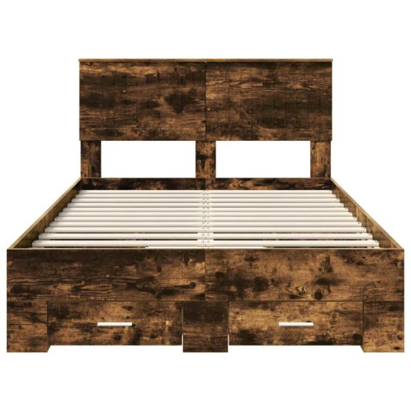 vidaXL Rám postele Dymová dub 120 x 200 cm Kompozitné drevo – Obrázok 8