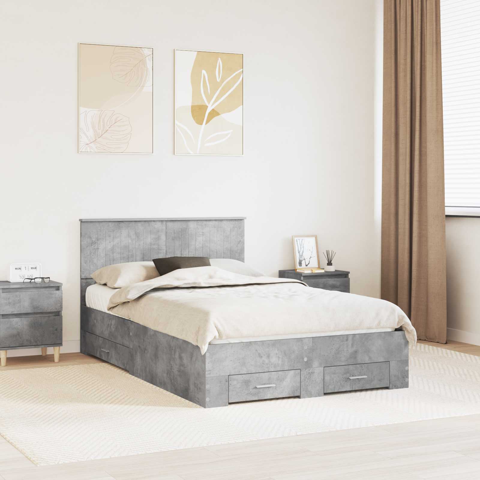 3410925_1.jpg vidaXL Rám postele Betónová šedá 120 x 190 cm Kompozitné drevo – Obrázok 1