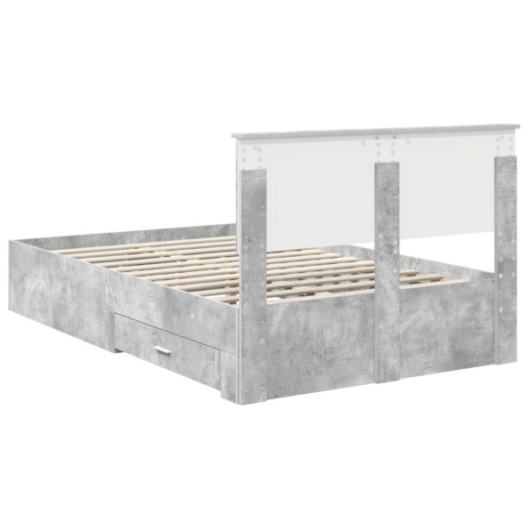vidaXL Rám postele Betónová šedá 120 x 190 cm Kompozitné drevo – Obrázok 10