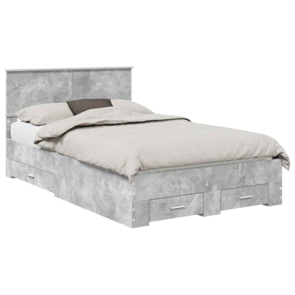 vidaXL Rám postele Betónová šedá 120 x 190 cm Kompozitné drevo – Obrázok 2