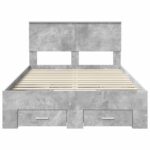 vidaXL Rám postele Betónová šedá 120 x 190 cm Kompozitné drevo – Obrázok 8