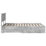 vidaXL Rám postele Betónová šedá 120 x 190 cm Kompozitné drevo – Obrázok 9