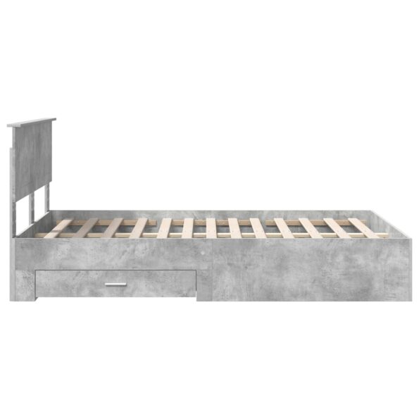 vidaXL Rám postele Betónová šedá 120 x 190 cm Kompozitné drevo – Obrázok 9