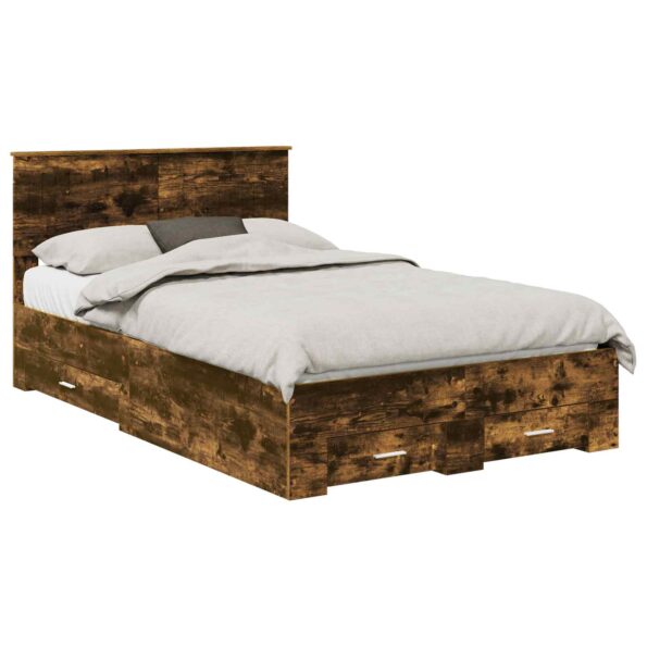 vidaXL Rám postele Dymová dub 120 x 190 cm Kompozitné drevo – Obrázok 2