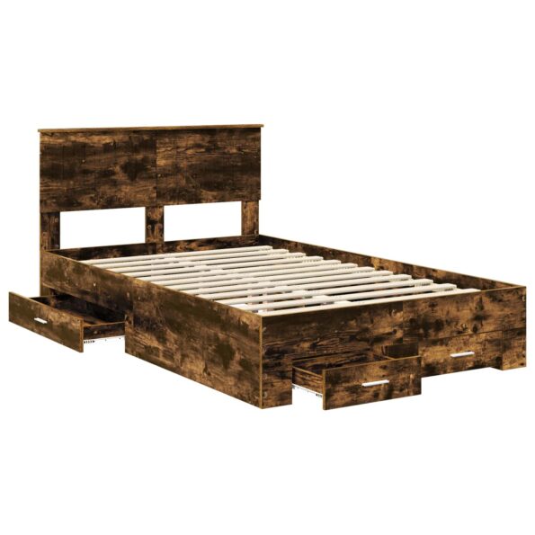 vidaXL Rám postele Dymová dub 120 x 190 cm Kompozitné drevo – Obrázok 5