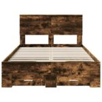 vidaXL Rám postele Dymová dub 120 x 190 cm Kompozitné drevo – Obrázok 8