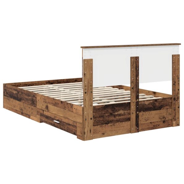 vidaXL Rám postele Staré drevo 120 x 190 cm Kompozitné drevo – Obrázok 10