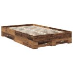 vidaXL Rám postele Staré drevo 120 x 190 cm Kompozitné drevo – Obrázok 6