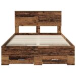 vidaXL Rám postele Staré drevo 120 x 190 cm Kompozitné drevo – Obrázok 8