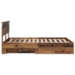 vidaXL Rám postele Staré drevo 120 x 190 cm Kompozitné drevo – Obrázok 9