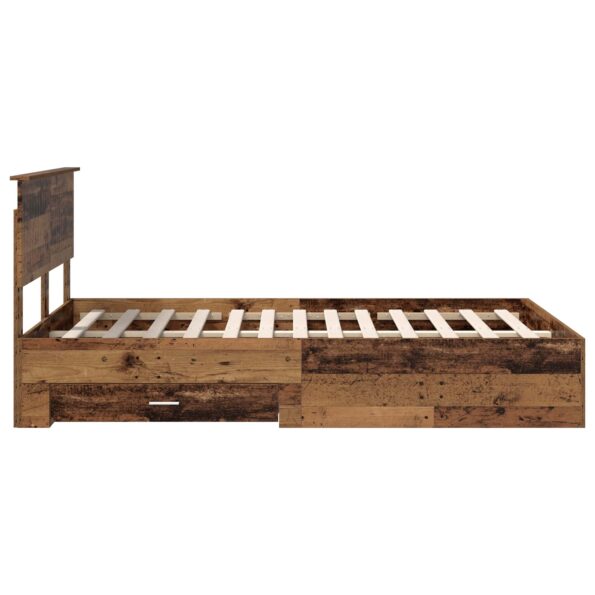vidaXL Rám postele Staré drevo 120 x 190 cm Kompozitné drevo – Obrázok 9