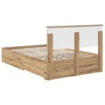 vidaXL Rám postele Remeselný dub 120 x 190 cm Kompozitné drevo – Obrázok 10