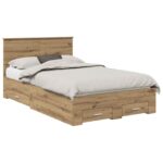 vidaXL Rám postele Remeselný dub 120 x 190 cm Kompozitné drevo – Obrázok 2