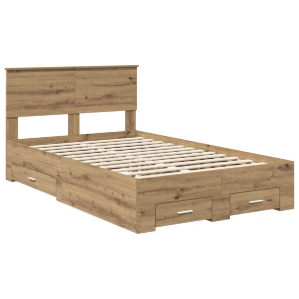 vidaXL Rám postele Remeselný dub 120 x 190 cm Kompozitné drevo – Obrázok 4