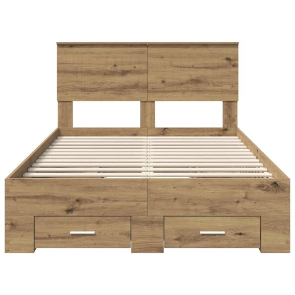 vidaXL Rám postele Remeselný dub 120 x 190 cm Kompozitné drevo – Obrázok 8