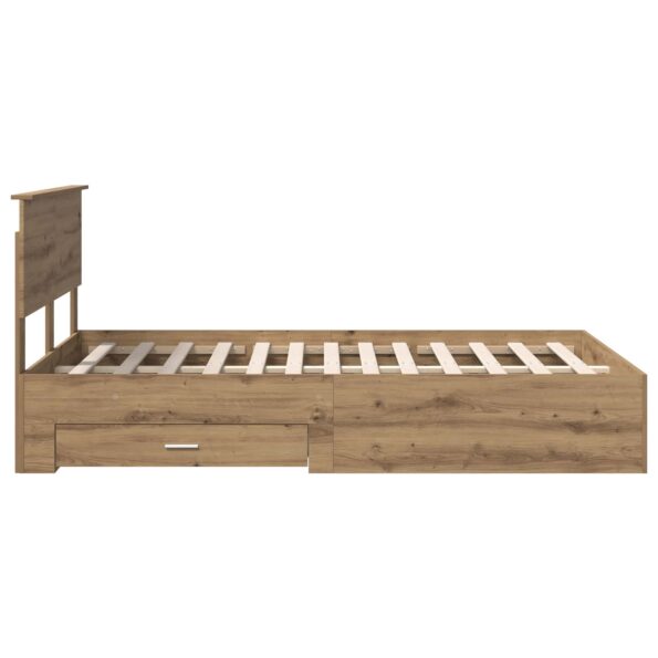 vidaXL Rám postele Remeselný dub 120 x 190 cm Kompozitné drevo – Obrázok 9