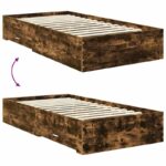 vidaXL Rám postele Dymová dub 100 x 200 cm Kompozitné drevo – Obrázok 12