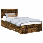 vidaXL Rám postele Dymová dub 100 x 200 cm Kompozitné drevo – Obrázok 2