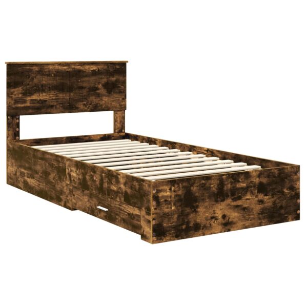 vidaXL Rám postele Dymová dub 100 x 200 cm Kompozitné drevo – Obrázok 4