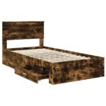 vidaXL Rám postele Dymová dub 100 x 200 cm Kompozitné drevo – Obrázok 5