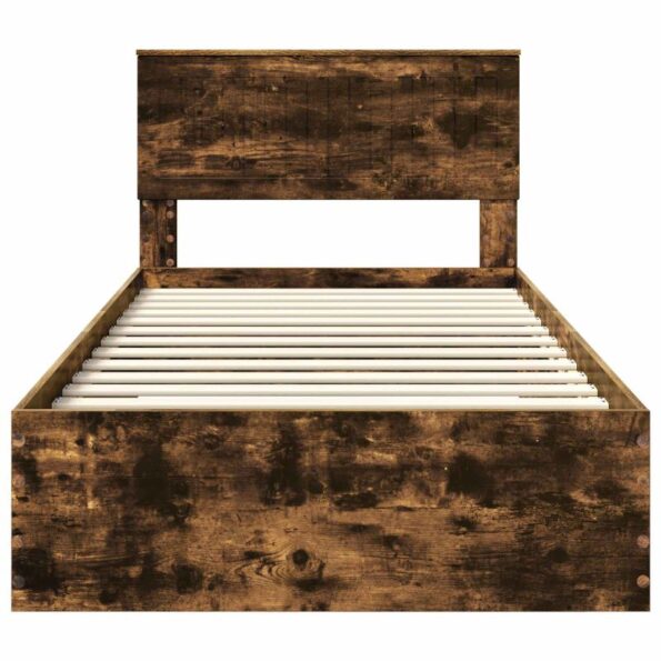 vidaXL Rám postele Dymová dub 100 x 200 cm Kompozitné drevo – Obrázok 7