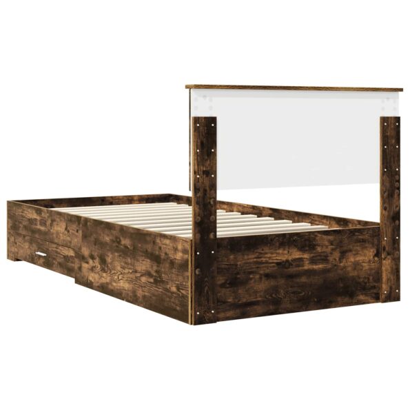 vidaXL Rám postele Dymová dub 100 x 200 cm Kompozitné drevo – Obrázok 9