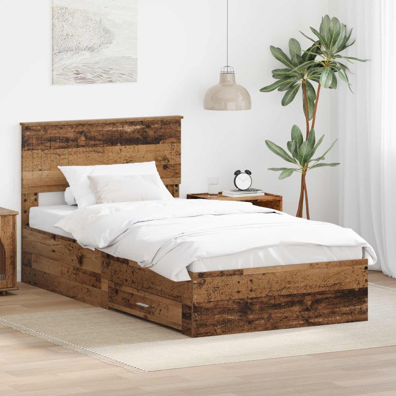 3410938_1.jpg vidaXL Rám postele Staré drevo 100 x 200 cm Kompozitné drevo – Obrázok 1