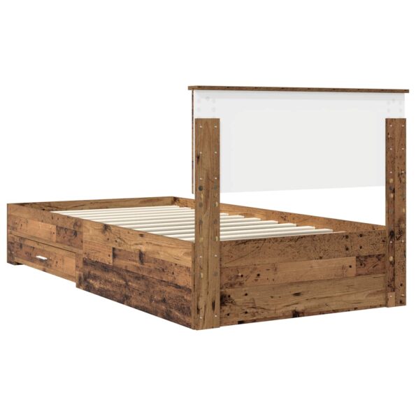 vidaXL Rám postele Staré drevo 100 x 200 cm Kompozitné drevo – Obrázok 9