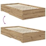 vidaXL Rám postele Remeselný dub 100 x 200 cm Kompozitné drevo – Obrázok 12