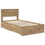 vidaXL Rám postele Remeselný dub 100 x 200 cm Kompozitné drevo – Obrázok 4