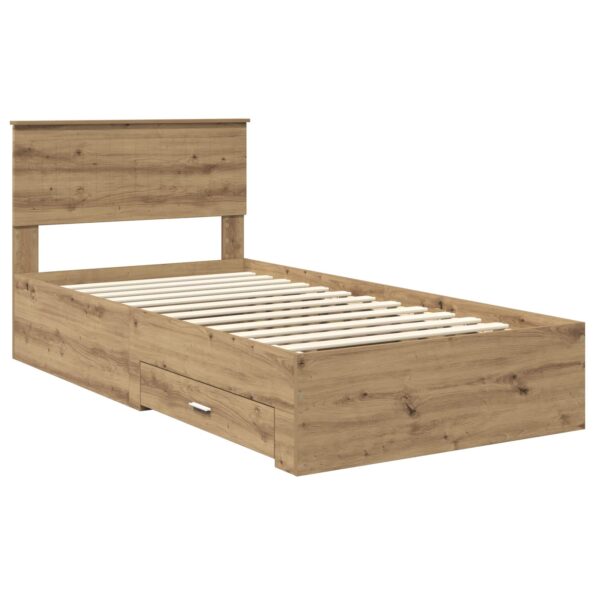 vidaXL Rám postele Remeselný dub 100 x 200 cm Kompozitné drevo – Obrázok 4