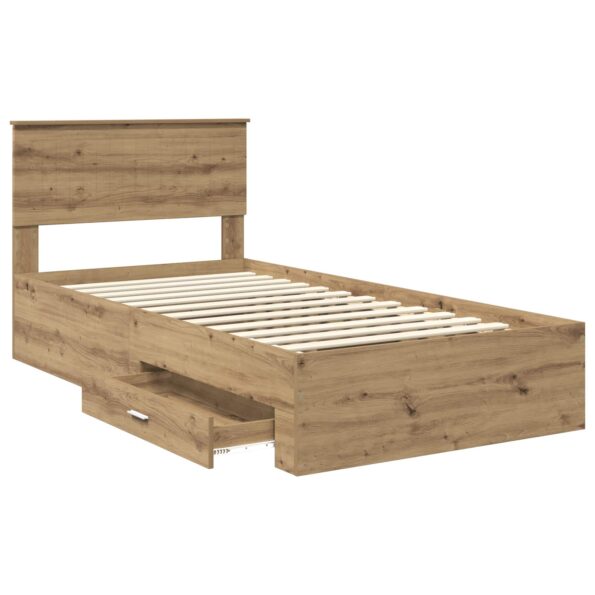 vidaXL Rám postele Remeselný dub 100 x 200 cm Kompozitné drevo – Obrázok 5