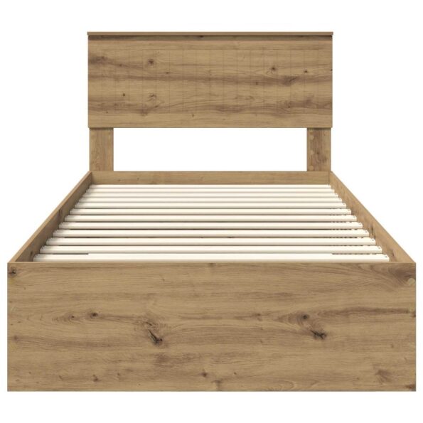 vidaXL Rám postele Remeselný dub 100 x 200 cm Kompozitné drevo – Obrázok 7
