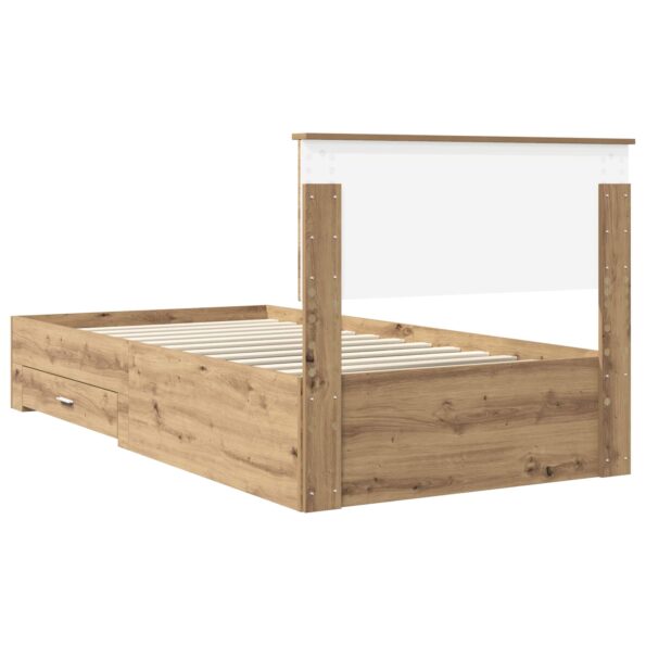 vidaXL Rám postele Remeselný dub 100 x 200 cm Kompozitné drevo – Obrázok 9