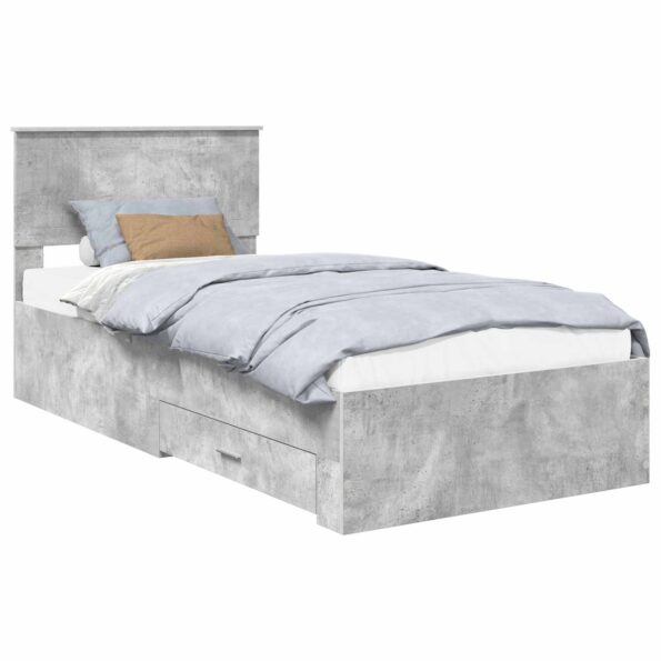 vidaXL Rám postele Betónová šedá 90 x 200 cm Kompozitné drevo – Obrázok 2
