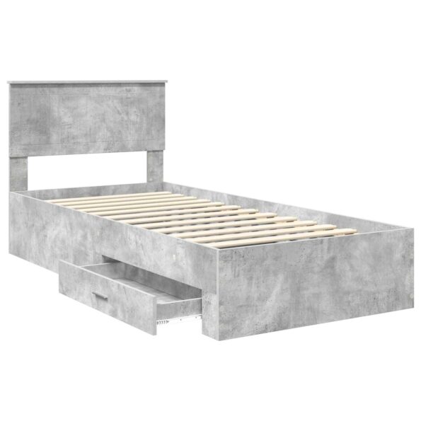 vidaXL Rám postele Betónová šedá 90 x 200 cm Kompozitné drevo – Obrázok 5