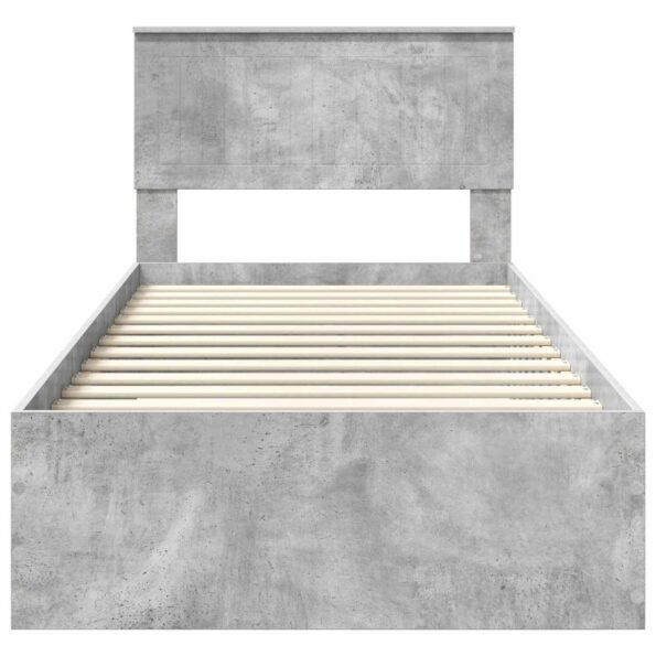 vidaXL Rám postele Betónová šedá 90 x 200 cm Kompozitné drevo – Obrázok 7