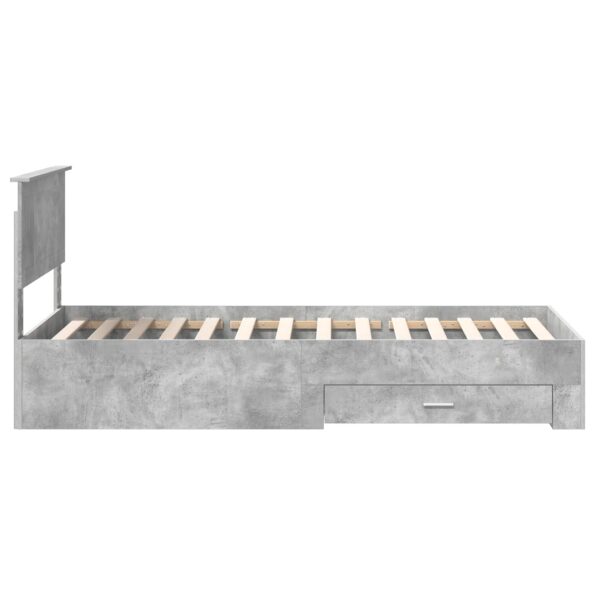 vidaXL Rám postele Betónová šedá 90 x 200 cm Kompozitné drevo – Obrázok 8