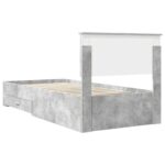vidaXL Rám postele Betónová šedá 90 x 200 cm Kompozitné drevo – Obrázok 9