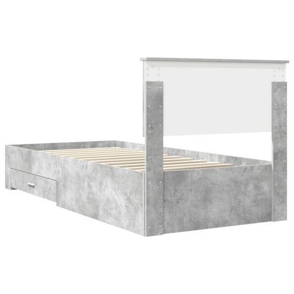 vidaXL Rám postele Betónová šedá 90 x 200 cm Kompozitné drevo – Obrázok 9