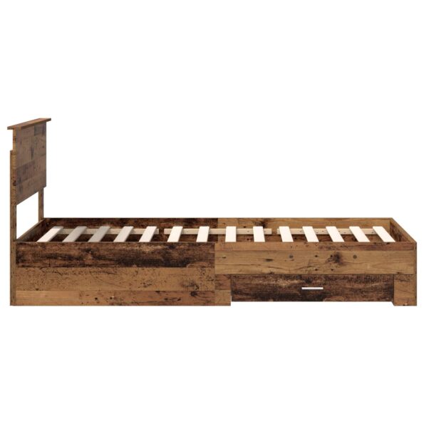 vidaXL Rám postele Staré drevo 90 x 200 cm Kompozitné drevo – Obrázok 8