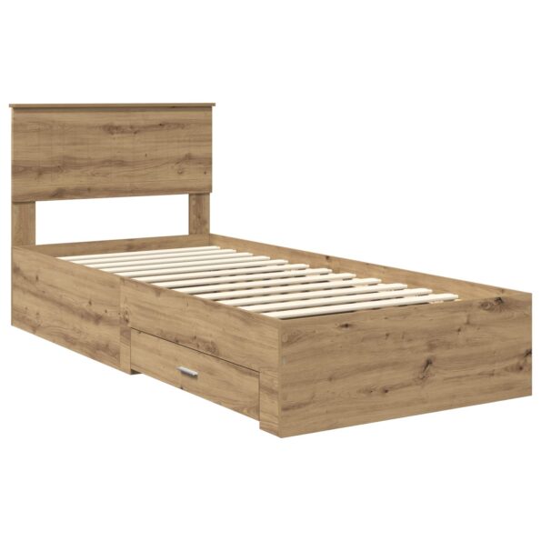 vidaXL Rám postele Remeselný dub 90 x 200 cm Kompozitné drevo – Obrázok 4