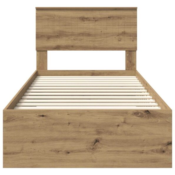 vidaXL Rám postele Remeselný dub 90 x 200 cm Kompozitné drevo – Obrázok 7