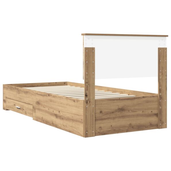 vidaXL Rám postele Remeselný dub 90 x 200 cm Kompozitné drevo – Obrázok 9