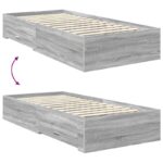 vidaXL Rám postele Sivý Sonoma 90 x 190 cm Kompozitné drevo – Obrázok 12