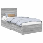 vidaXL Rám postele Sivý Sonoma 90 x 190 cm Kompozitné drevo – Obrázok 2