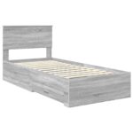 vidaXL Rám postele Sivý Sonoma 90 x 190 cm Kompozitné drevo – Obrázok 4