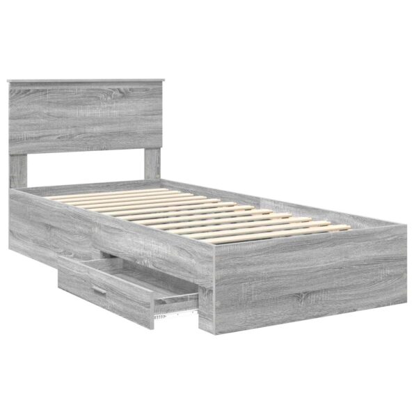 vidaXL Rám postele Sivý Sonoma 90 x 190 cm Kompozitné drevo – Obrázok 5