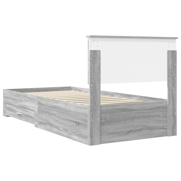 vidaXL Rám postele Sivý Sonoma 90 x 190 cm Kompozitné drevo – Obrázok 9