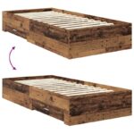 vidaXL Rám postele Staré drevo 90 x 190 cm Kompozitné drevo – Obrázok 12